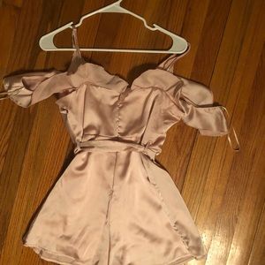 Blush silk romper